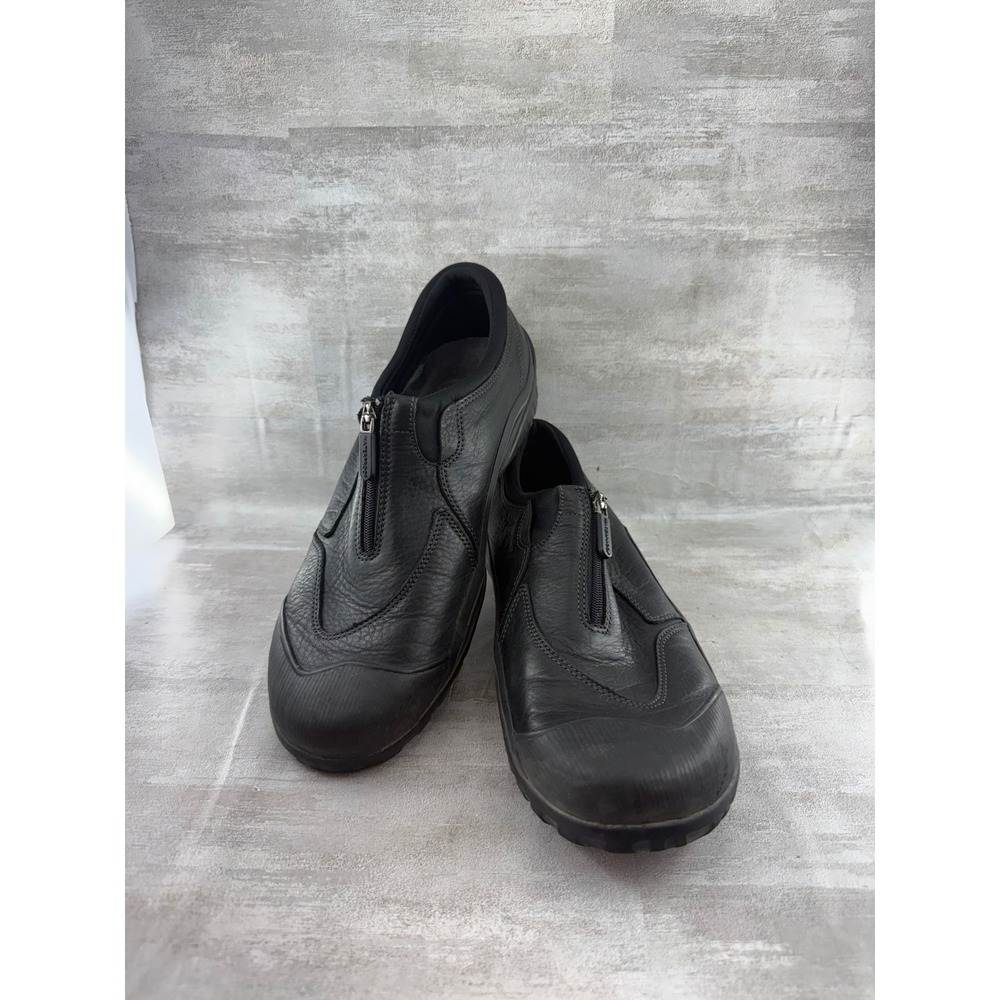 Clarks Muckers Waterproof Black Leather Front Zip Shoes Men Sz 11M 65198